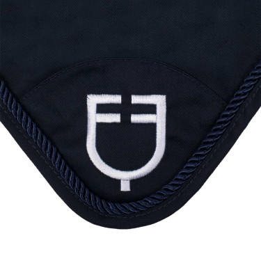 Bonnet anti-mouches en coton avec logo central New Style Equestro Marine Bonnet anti-mouches en coton avec logo central New Style Equestro Marine
