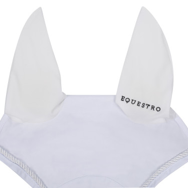 Bonnet anti-mouches en coton avec logo central New Style Equestro Blanc