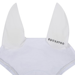 Katoenen anti-vliegennet met centraal logo New Style Equestro Wit