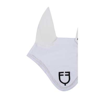 Katoenen anti-vliegennet met centraal logo New Style Equestro Wit