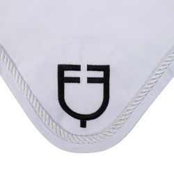 Katoenen anti-vliegennet met centraal logo New Style Equestro Wit
