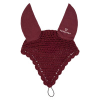Bonnet anti-mouches en coton avec attache au licol Equestro Bordeaux