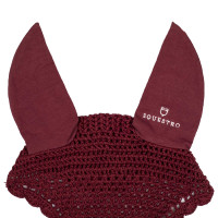 Bonnet anti-mouches en coton avec attache au licol Equestro Bordeaux