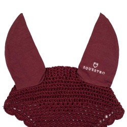Bonnet anti-mouches en coton avec attache au licol Equestro Bordeaux