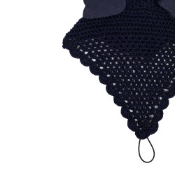 Bonnet anti-mouches en coton avec attache au licol Equestro Marine Bleu marine Bonnet anti-mouches en coton avec attache au licol Equestro Marine Bleu marine