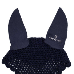 Bonnet anti-mouches en coton avec attache au licol Equestro Marine Bleu marine Bonnet anti-mouches en coton avec attache au licol Equestro Marine Bleu marine