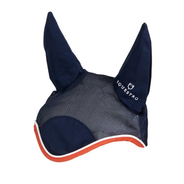 Bonnet anti-mouches en coton antibactérien Equestro Marine / rouge