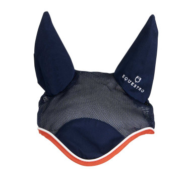 Bonnet anti-mouches en coton antibactérien Equestro Marine / rouge Bonnet anti-mouches en coton antibactérien Equestro Marine / rouge