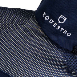 Antivliegenkap van antibacterieel katoen Equestro Marine / rood Blauw