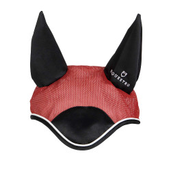 Bonnet anti-mouches en coton antibactérien Equestro Rouge / noir