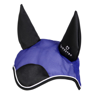 Bonnet anti-mouches en coton antibactérien Equestro Royal / noir Bleu