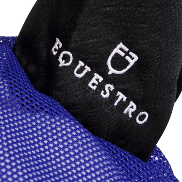Bonnet anti-mouches en coton antibactérien Equestro Royal / noir Bleu