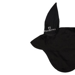 Bonnet anti-mouches collection basique avec oreilles élastiques Equestro Noir