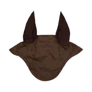 Bonnet anti-mouches collection basique avec oreilles élastiques Equestro Marron