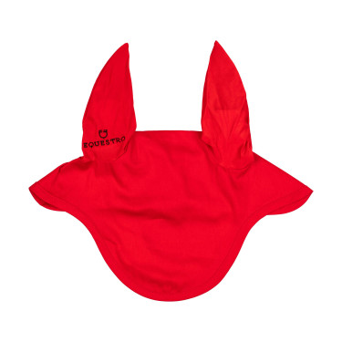 Bonnet anti-mouches collection basique avec oreilles élastiques Equestro Rouge