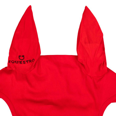Bonnet anti-mouches collection basique avec oreilles élastiques Equestro Rouge