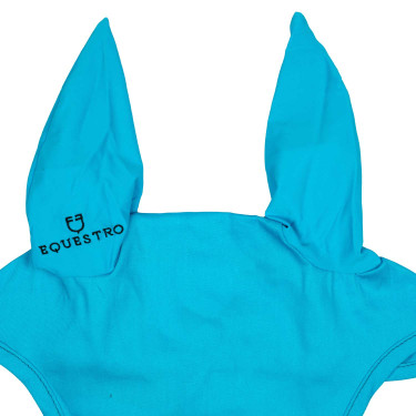 Bonnet anti-mouches collection basique avec oreilles élastiques Equestro Turquoise Bleu