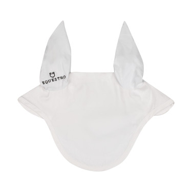 Bonnet anti-mouches collection basique avec oreilles élastiques Equestro Blanc