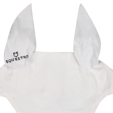 Bonnet anti-mouches collection basique avec oreilles élastiques Equestro Blanc