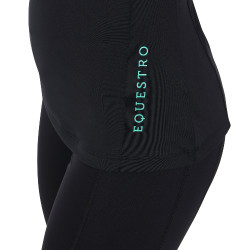 Base layer ajusté manches courtes femme en tissu technique Equestro Noir / émeraude Base layer ajusté manches courtes femme en tissu technique Equestro Noir / émeraude