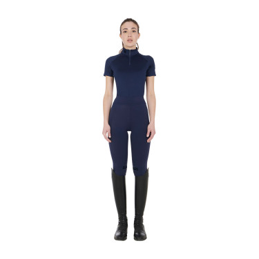 Aansluitende basislaag met korte mouwen voor dames in technisch materiaal Equestro Marine blazer / zwart Marineblauw Aansluitende basislaag met korte mouwen voor dames in technisch materiaal Equestro Marine blazer / zwart Marineblauw
