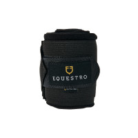 Ademende werkbandages van fleece en elastiek per 4 Equestro Zwart Ademende werkbandages van fleece en elastiek per 4 Equestro Zwart