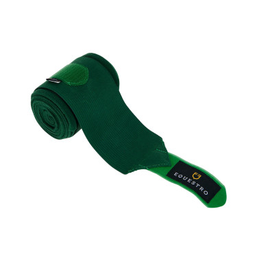 Ademende werkbandages van fleece en elastiek per 4 Equestro Jachtgroen