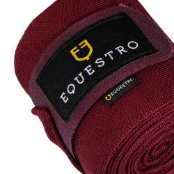 Bandes de repos en laine par 4 Equestro Bordeaux Bandes de repos en laine par 4 Equestro Bordeaux