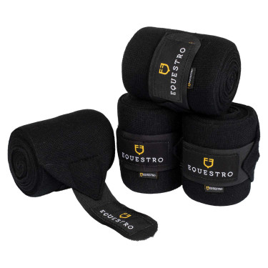 Bandes de repos en laine par 4 Equestro Noir
