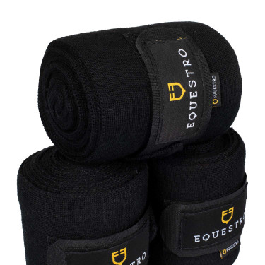 Bandes de repos en laine par 4 Equestro Noir