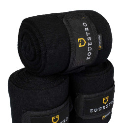 Wolbandages voor rust per 4 Equestro Zwart