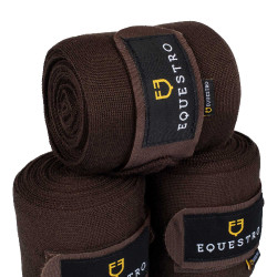 Bandes de repos en laine par 4 Equestro Marron