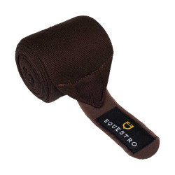 Bandes de repos en laine par 4 Equestro Marron