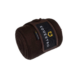 Bandes de repos en laine par 4 Equestro Marron