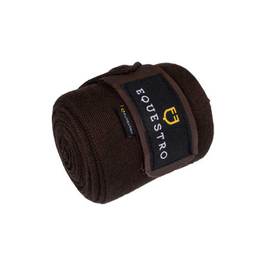 Bandes de repos en laine par 4 Equestro Marron
