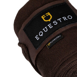 Bandes de repos en laine par 4 Equestro Marron