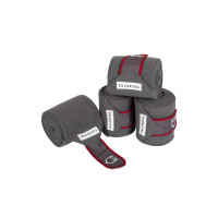 Ademende pony-polo bandages Trim per 4 Equestro Grijs / rood