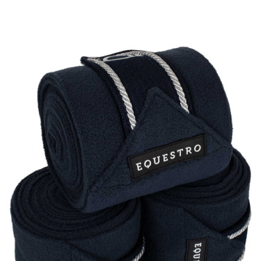 Bandes de polo respirantes Diamond par 4 Equestro Marine Bleu marine