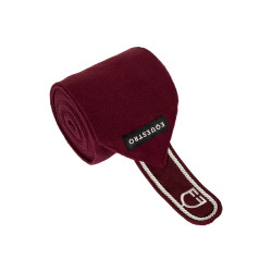 Bandes de polo poney avec logo brodé Diamond par 4 Equestro Bordeaux Bandes de polo poney avec logo brodé Diamond par 4 Equestro Bordeaux