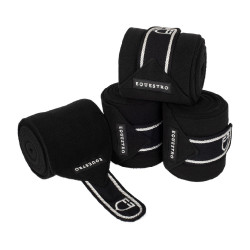 Bandes de polo poney avec logo brodé Diamond par 4 Equestro Noir