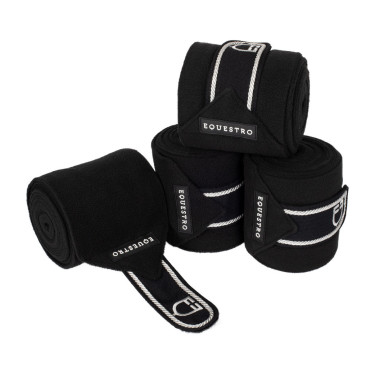 Bandes de polo poney avec logo brodé Diamond par 4 Equestro Noir