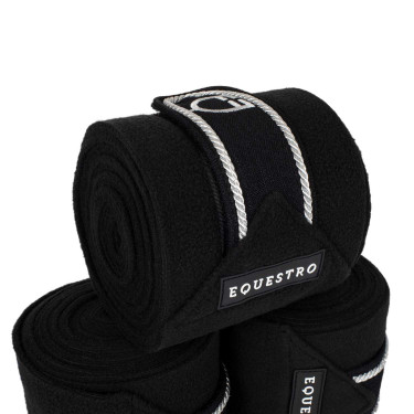 Bandes de polo poney avec logo brodé Diamond par 4 Equestro Noir