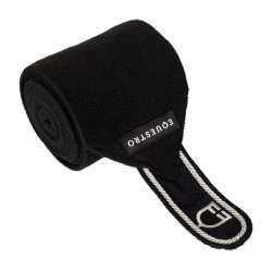 Polo bandages pony met geborduurd Diamond-logo per 4 Equestro Zwart