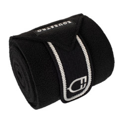 Bandes de polo poney avec logo brodé Diamond par 4 Equestro Noir