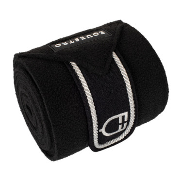 Polo bandages pony met geborduurd Diamond-logo per 4 Equestro Zwart