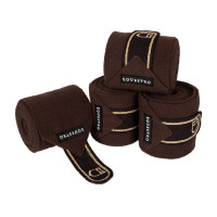 Polo bandages pony met geborduurd Diamond-logo per 4 Equestro Bruin