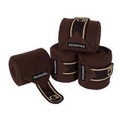 Polo bandages pony met geborduurd Diamond-logo per 4 Equestro Bruin