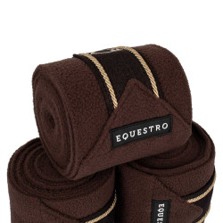 Polo bandages pony met geborduurd Diamond-logo per 4 Equestro Bruin