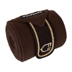 Polo bandages pony met geborduurd Diamond-logo per 4 Equestro Bruin