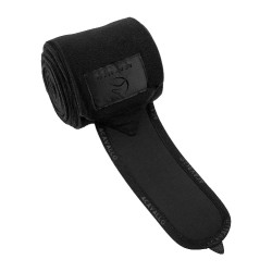 Bandes de polo anti-boulochage avec fermeture velcro Acavallo par 4 Noir / noir